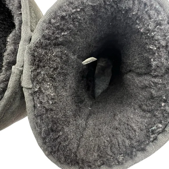 UGG Tall Classic Suede Shearling Boots Women’s Size 8 | Black High Winter Snow - Picture 11 of 13